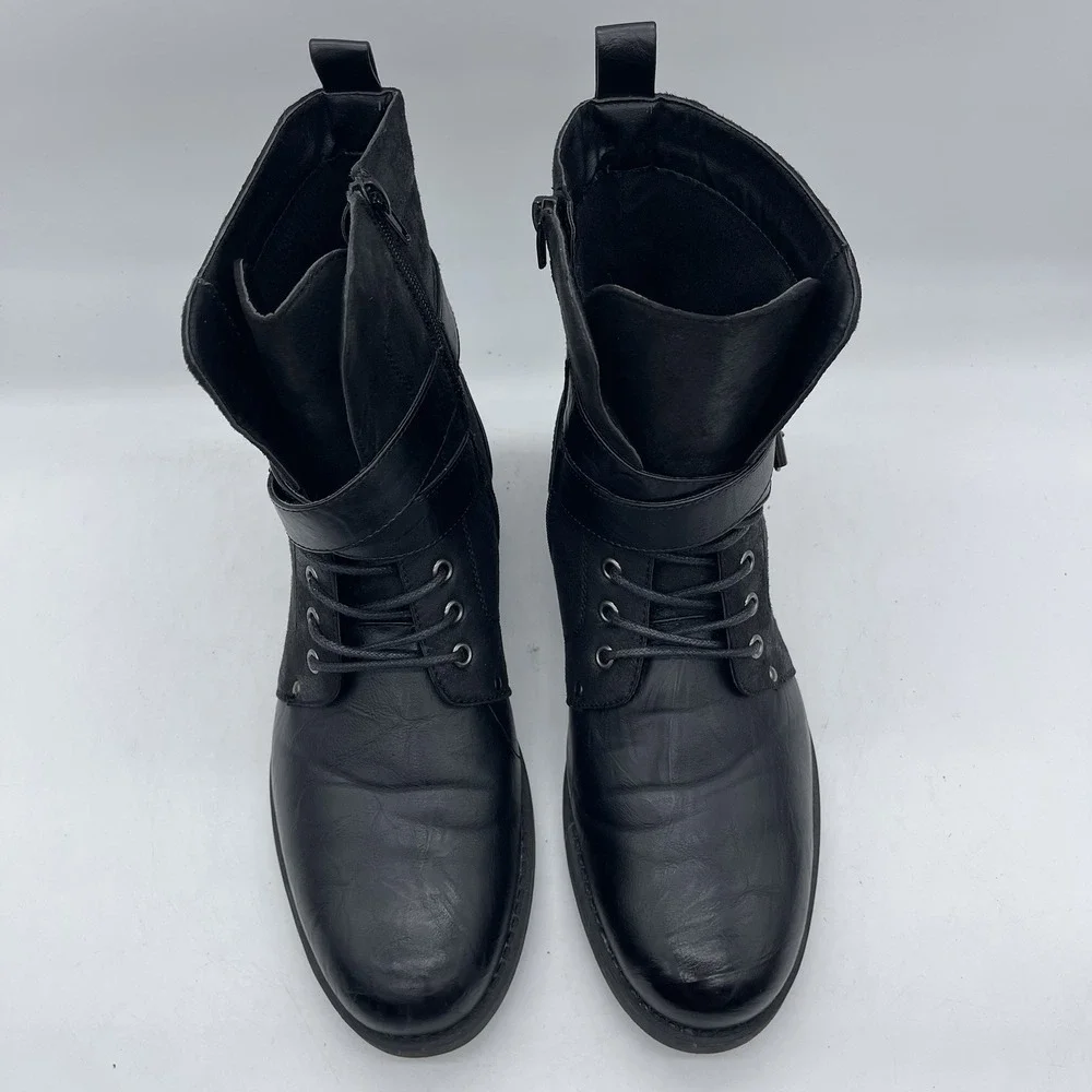 ARider Antonio-01 Men's Size 9.5 Moto Leather Boots Black Casual Shoes